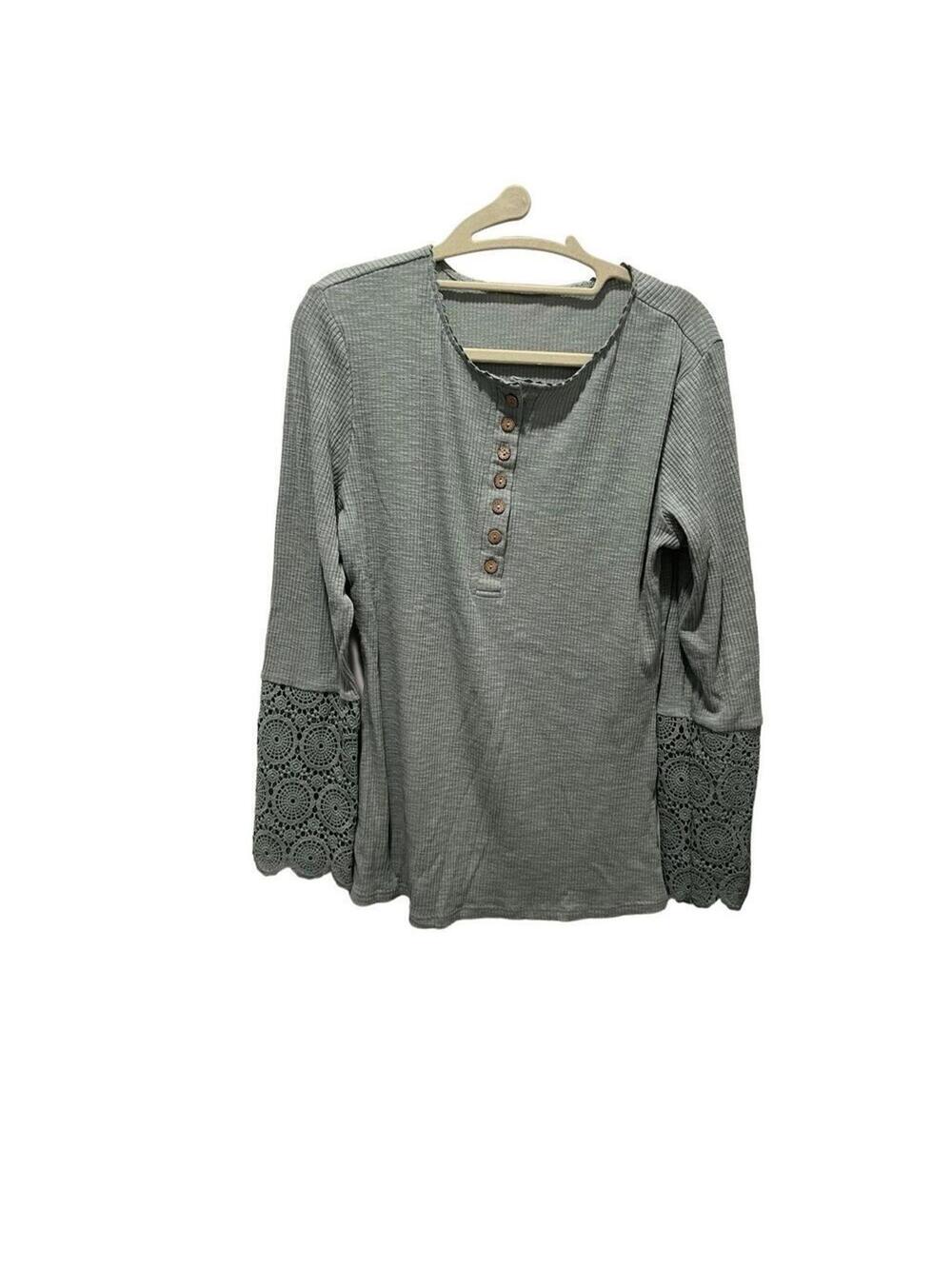 Teal blue ribbed longsleeve top, womens size L
